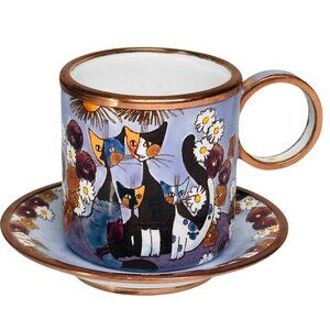 Rosina Wachtmeister by Charlotte Di Vita Rare CAT Family Mini Cup w Saucer